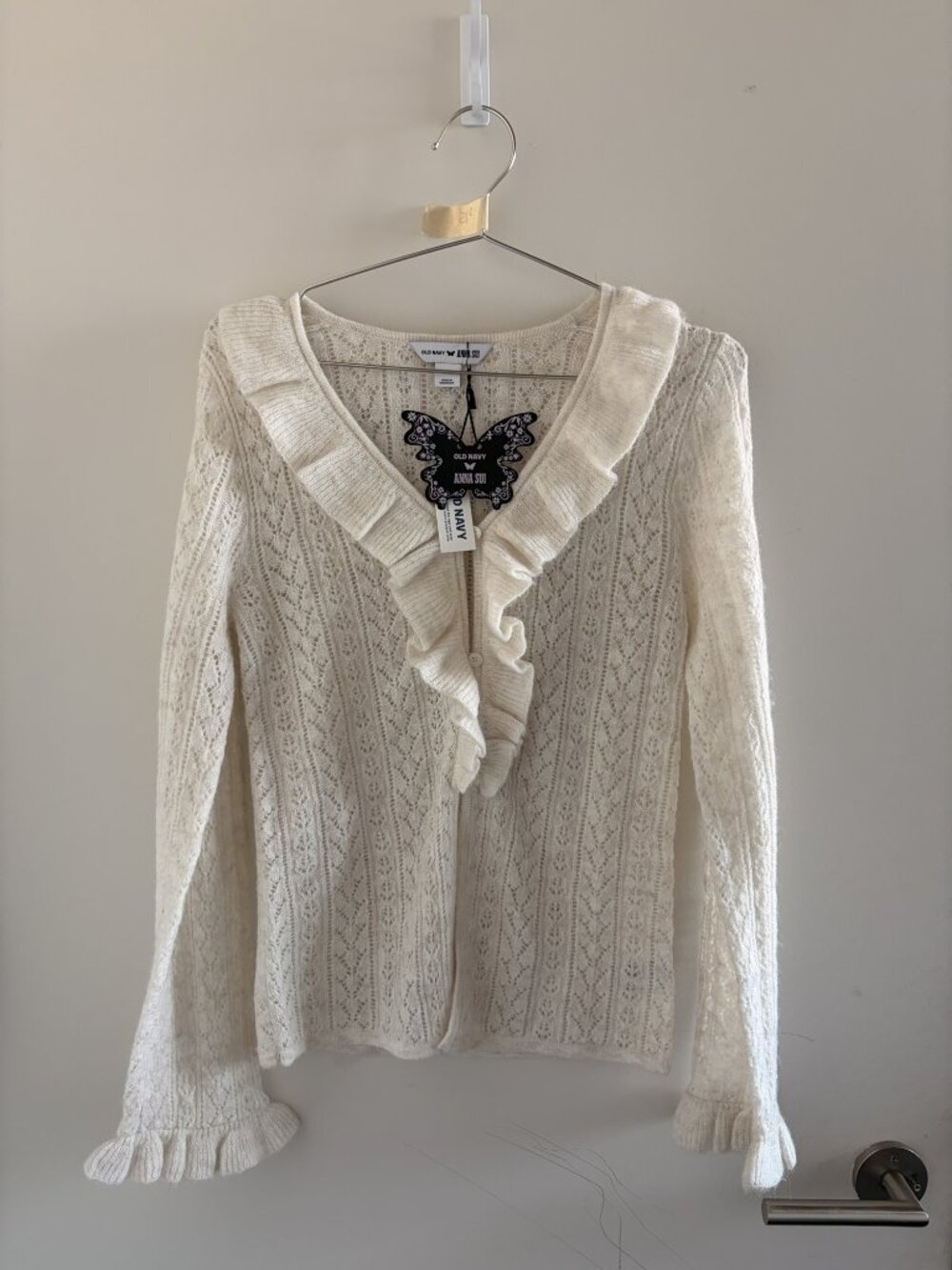 Old Navy x Anna Sui Ruffle Cardigan Sweater S